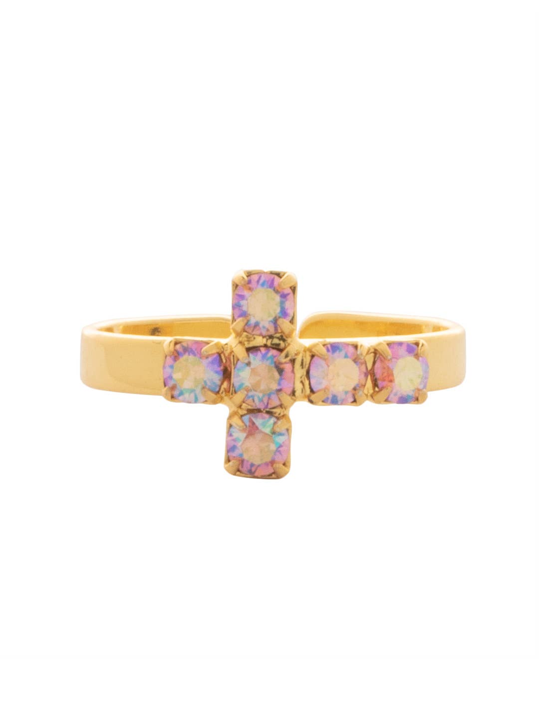 Carly Cross Ring - Pink