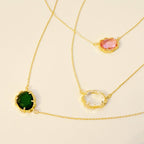 Clustered Glass Jewel Necklace: Pink