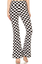 Checkered Bell Bottom Flare Pants