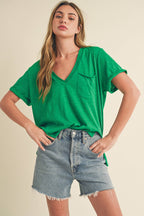 Zoe V-Neck Short Sleeve Tshirt