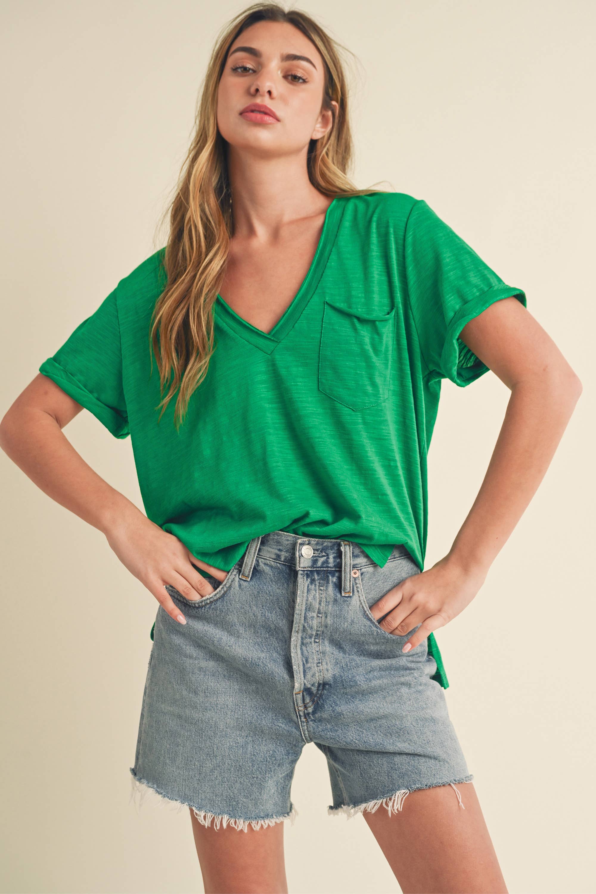 Zoe V-Neck Short Sleeve Tshirt