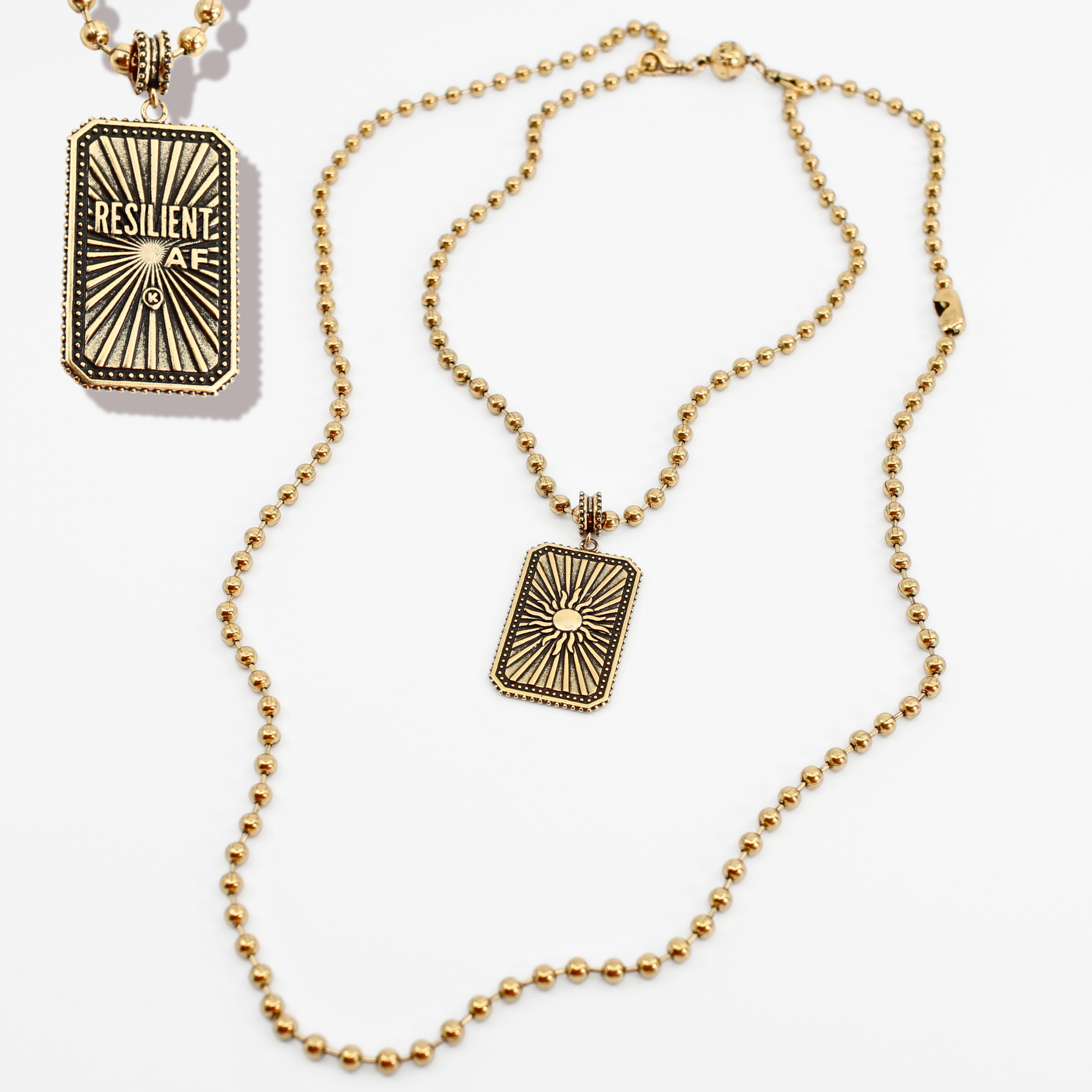 Resilient AF Tag Necklace: Antique Gold