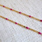 Color Pop Enamel Chain Necklace: Pink