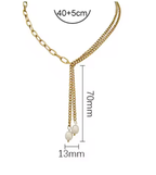 Lariat & Pearl Necklace