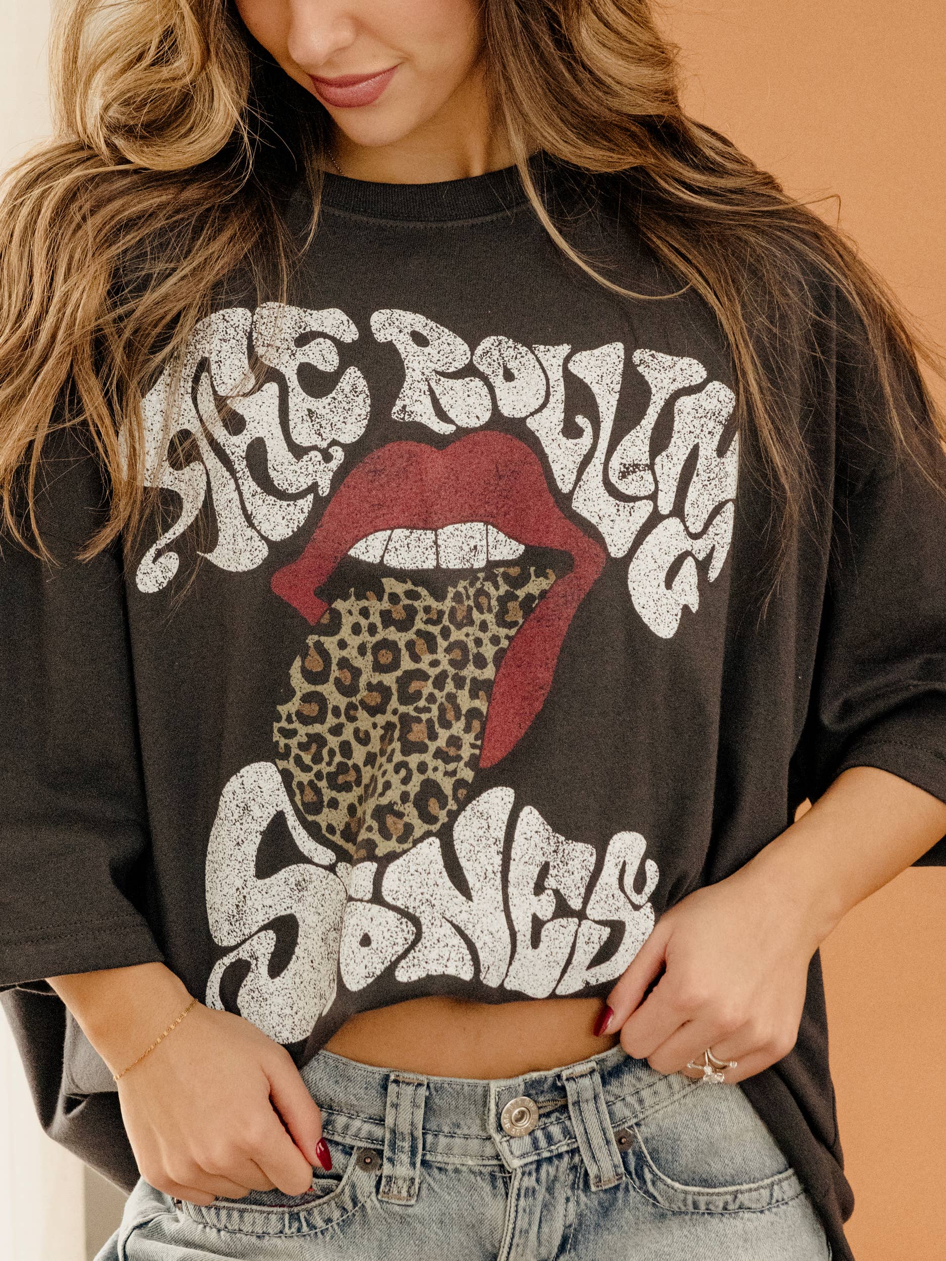 Rolling Stones Leopard Oversized Tshirt