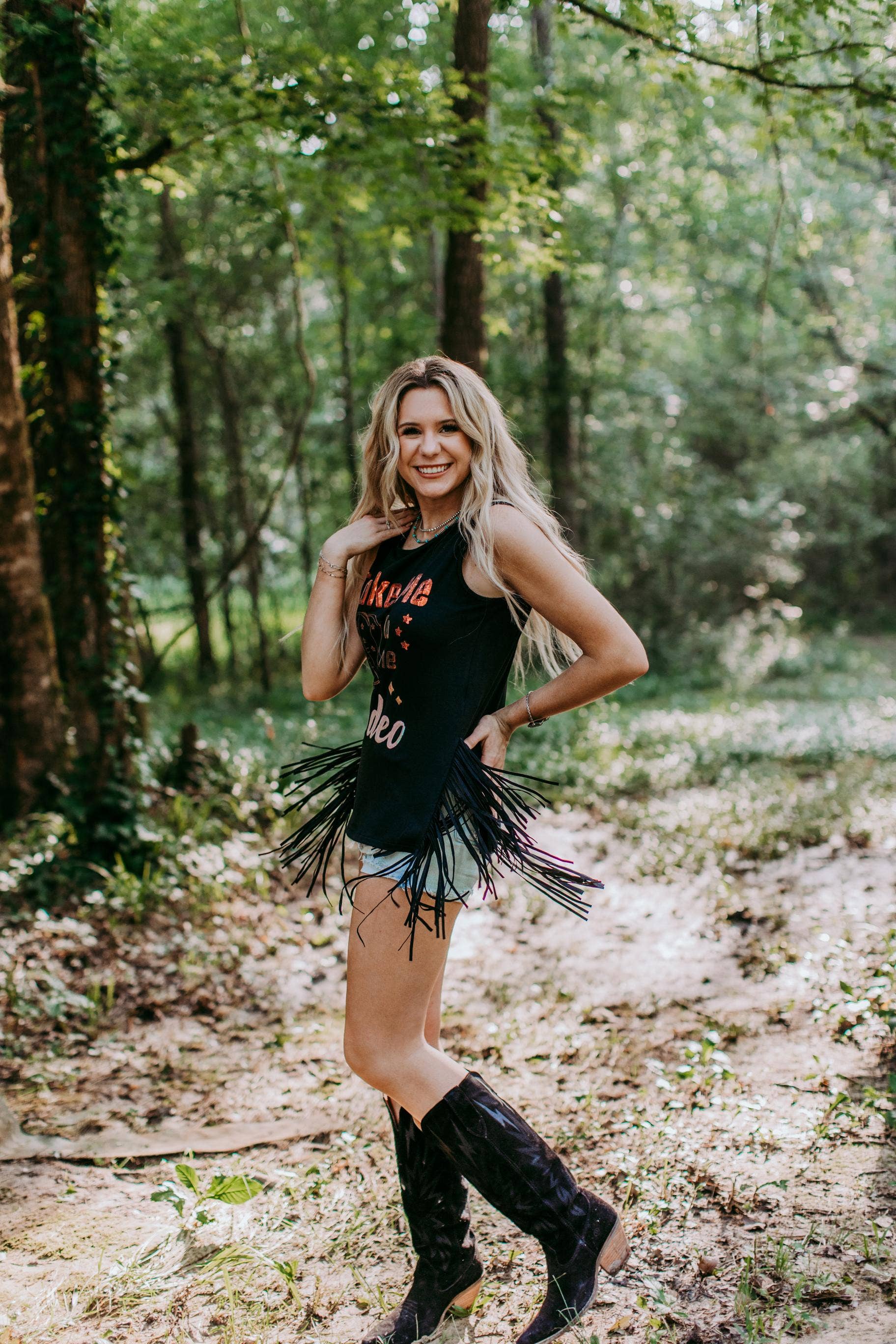 Fringe Side Slit Tank Top