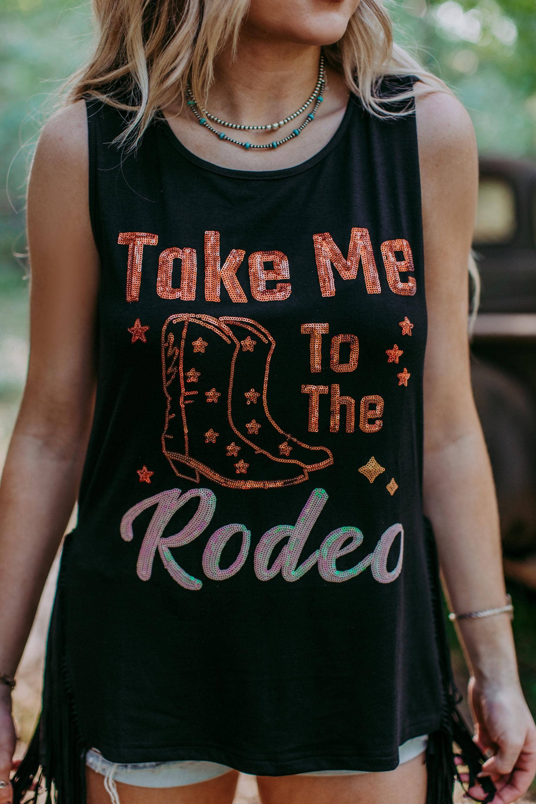 Fringe Side Slit Tank Top