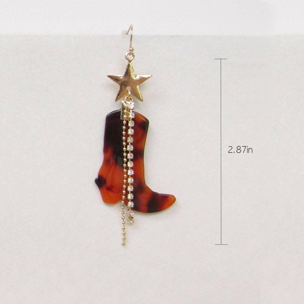 Cowboy Cowgirl Boot Drop Earrings: PKG / ONE SIZE
