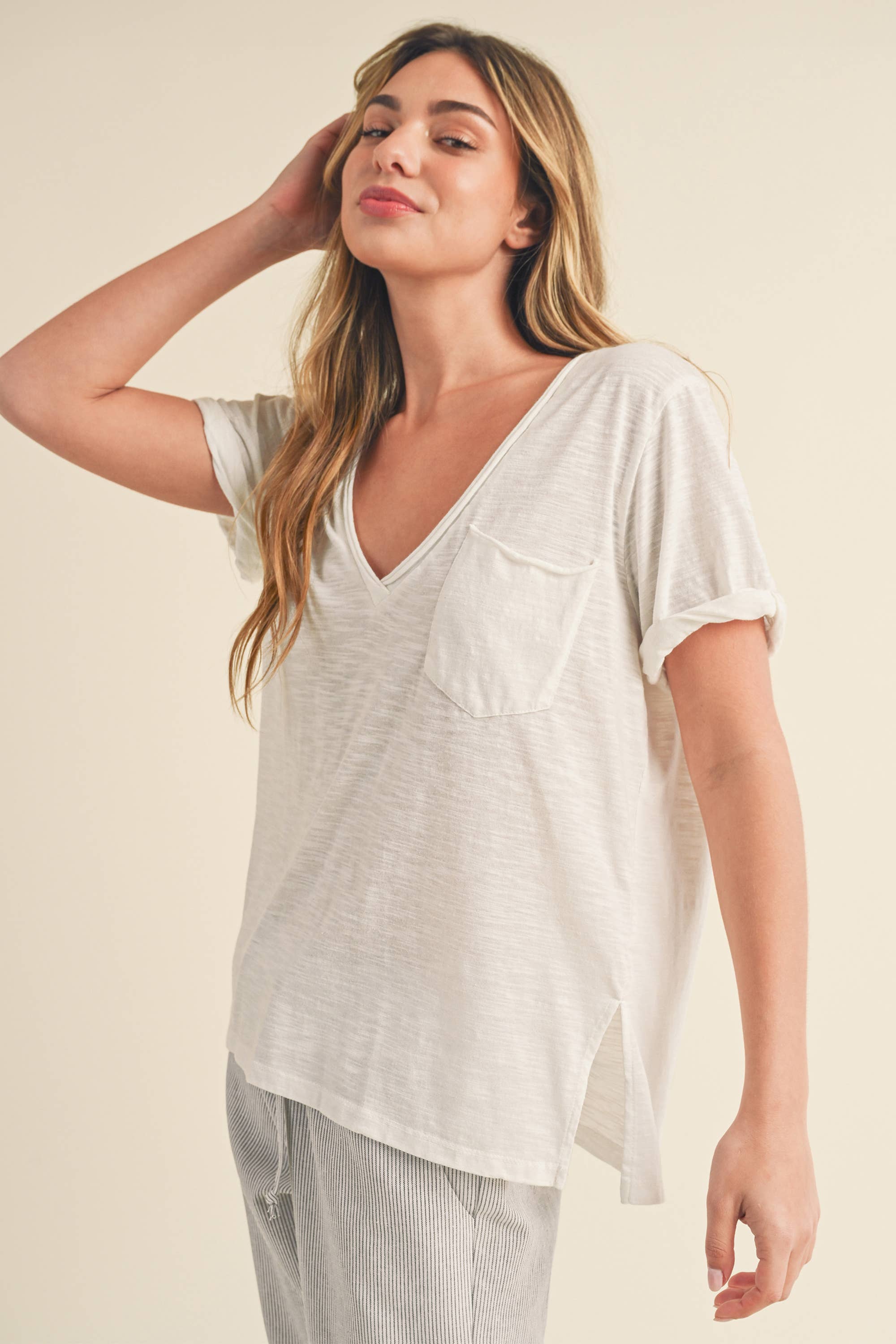 Zoe V-Neck Short Sleeve Tshirt