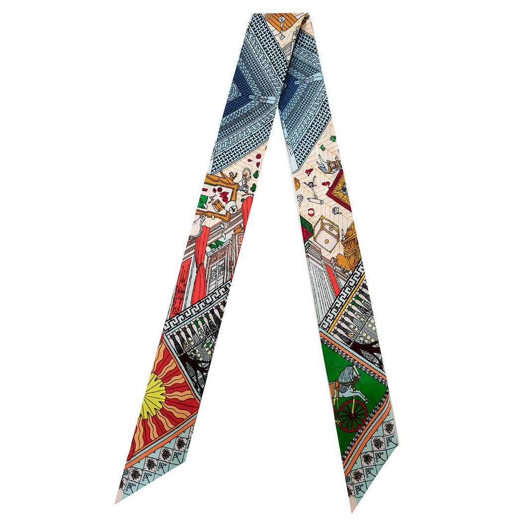 Colorful Geometric Pattern Light Weight Scarf: BLU / ONE SIZE