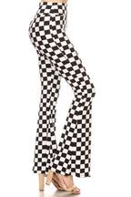 Checkered Bell Bottom Flare Pants