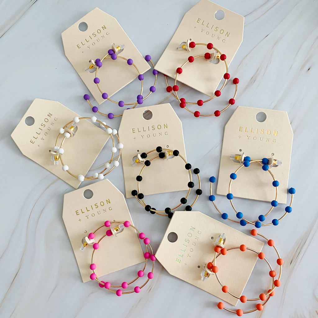 Games On Cloud Nine Hoop Earrings: Fuchsia