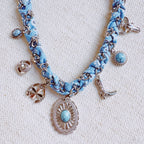 Wild West Desert Charm Scarf Necklace: Turquoise