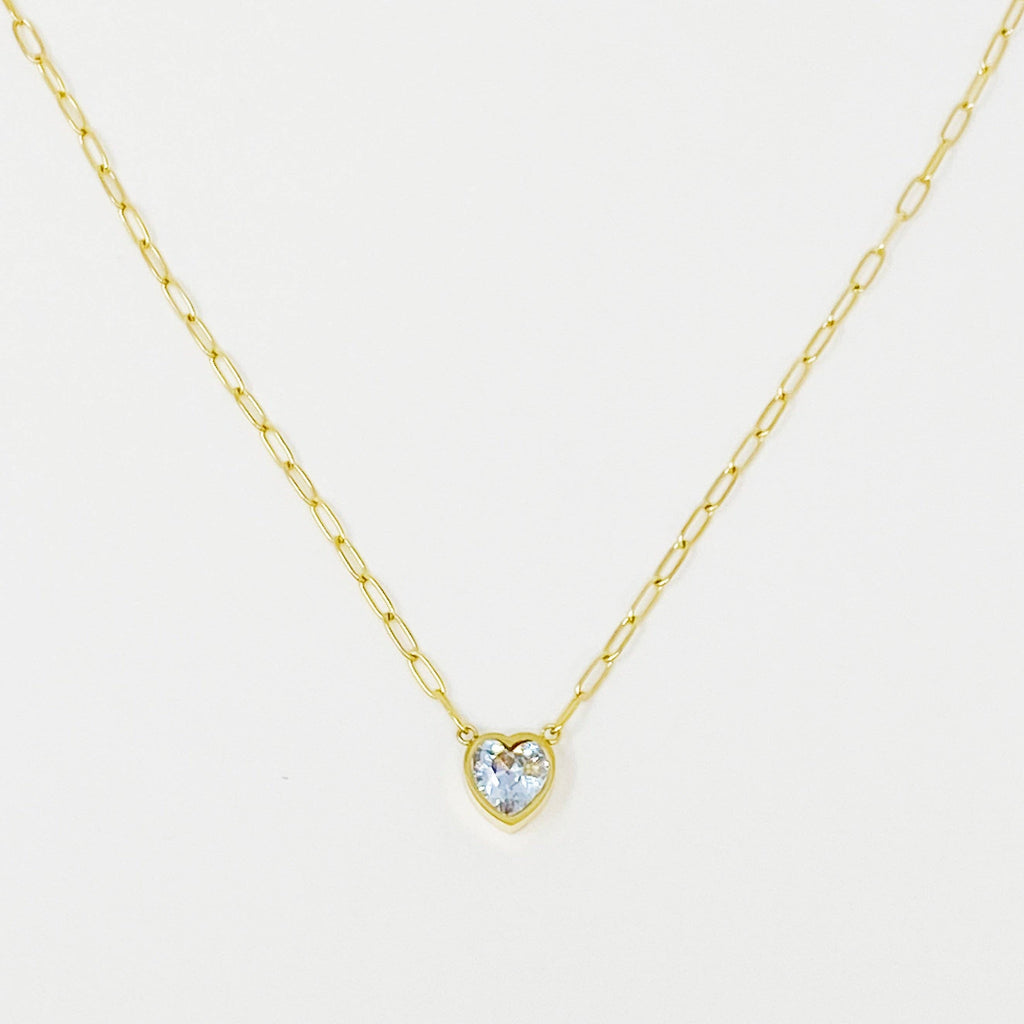 Chained To My Heart Necklace: Clear