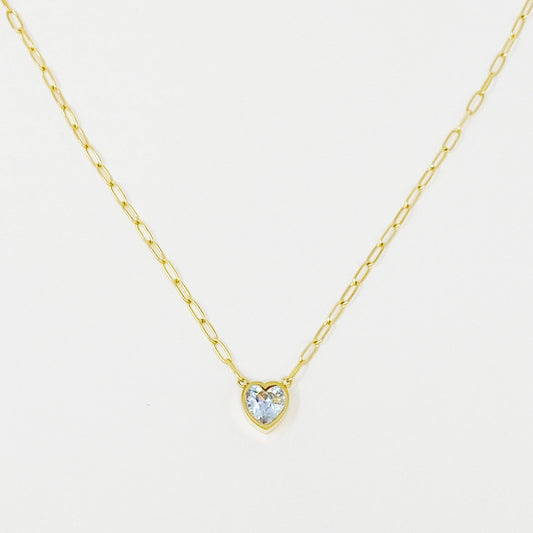 Chained To My Heart Necklace: Clear