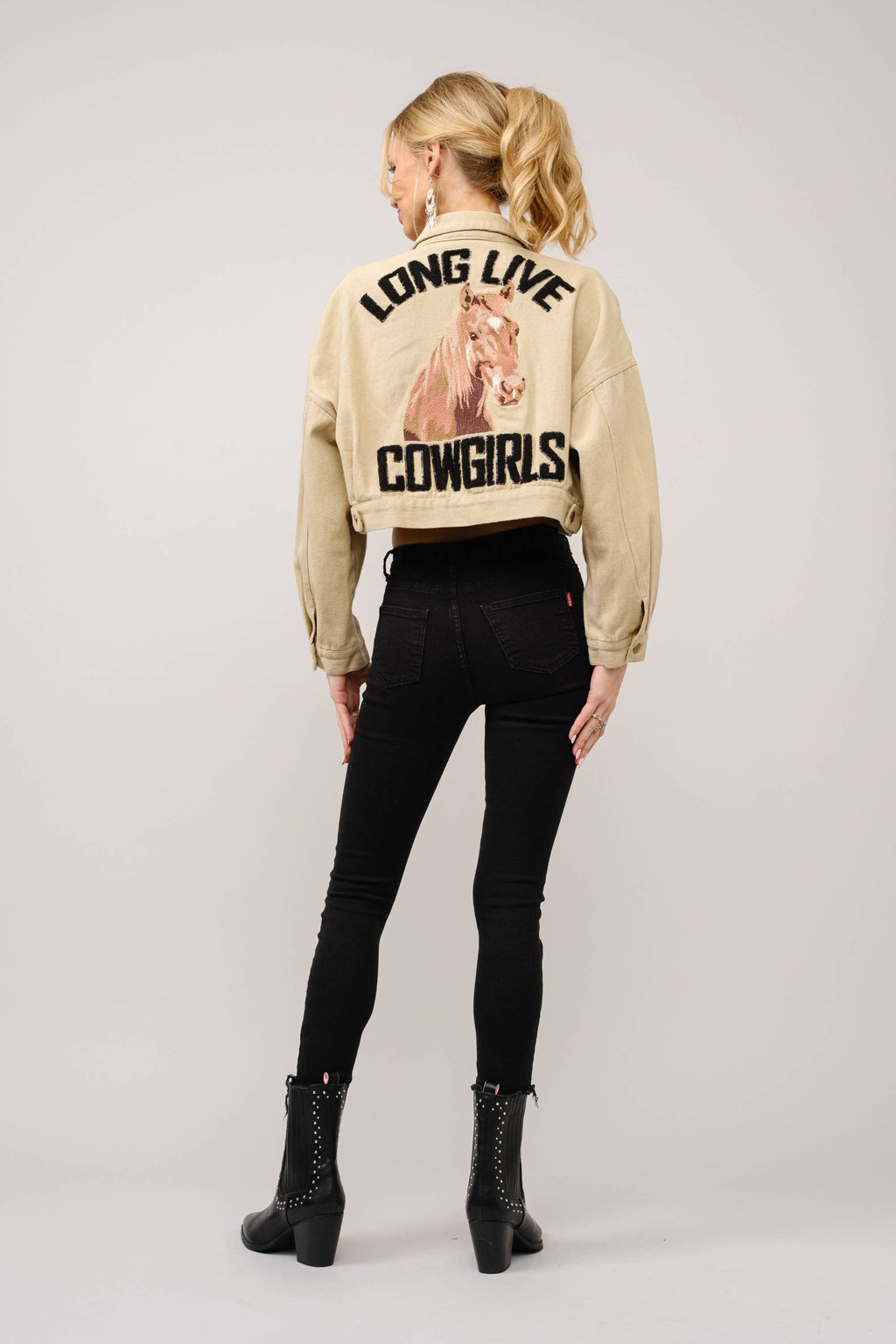 Long Live Cowgirls Patch  Denim Jacket