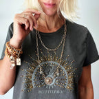 Perfectly Imperfect Starburst Long Chain Necklace: Gold Finish