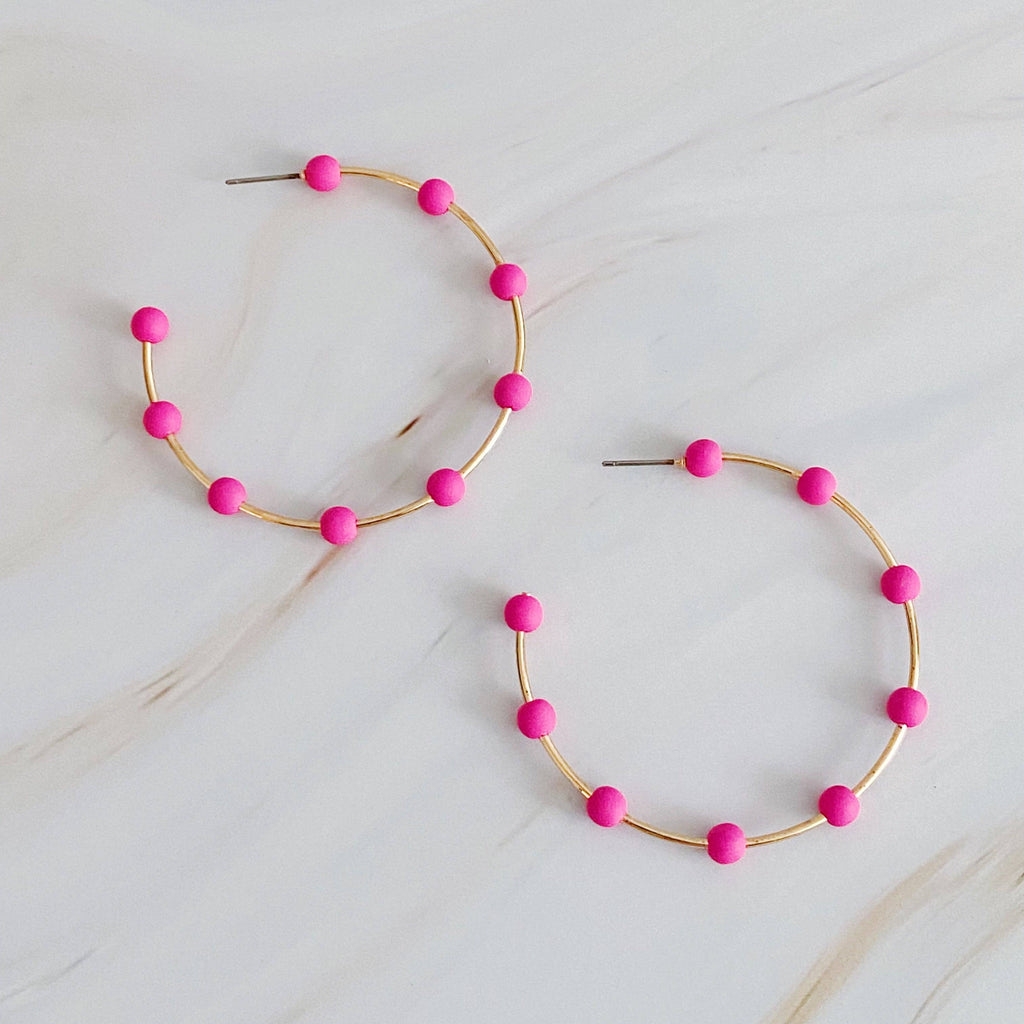 Games On Cloud Nine Hoop Earrings: White