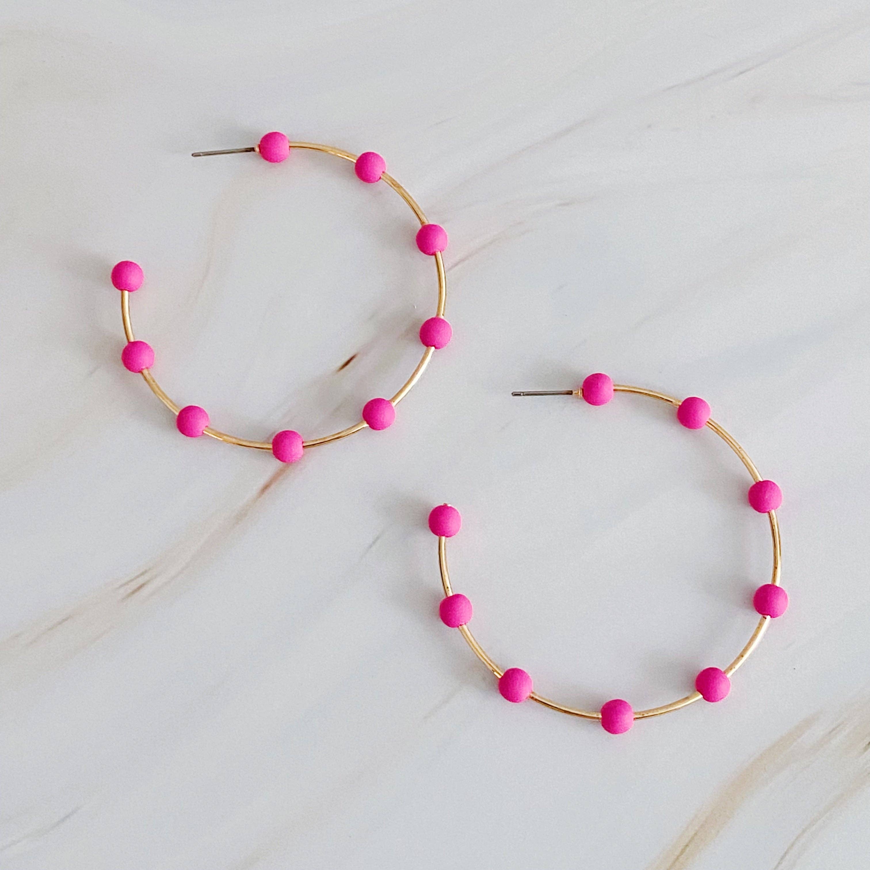 Games On Cloud Nine Hoop Earrings: White