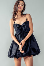 Big Bow Satin Cocktail Dress