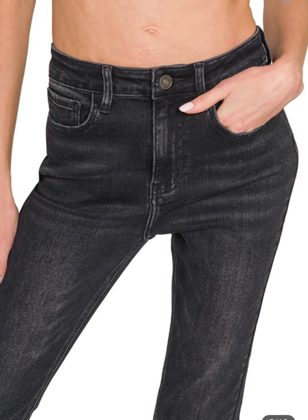 Black Wash Straight Leg Jeans