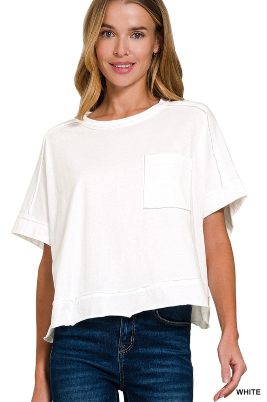 White Boxy Tee