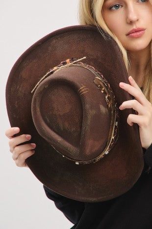 DISTRESSED WESTERN HAT
