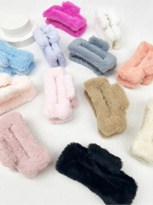 Faux Fur Hair Clip