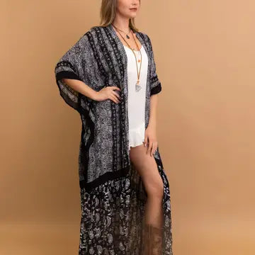 Black & White Duster Kimono