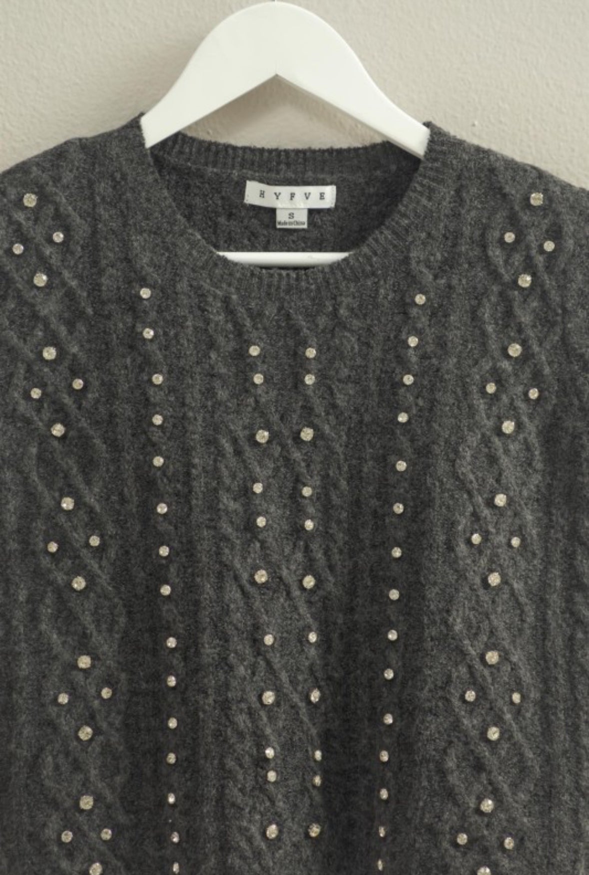 Rhinestone Studded Sweater