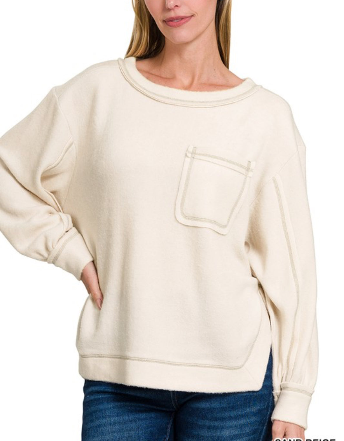 Brushed Hacchi Sweater with pocket