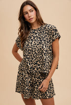 Leopard Jersey Knit T-shirt