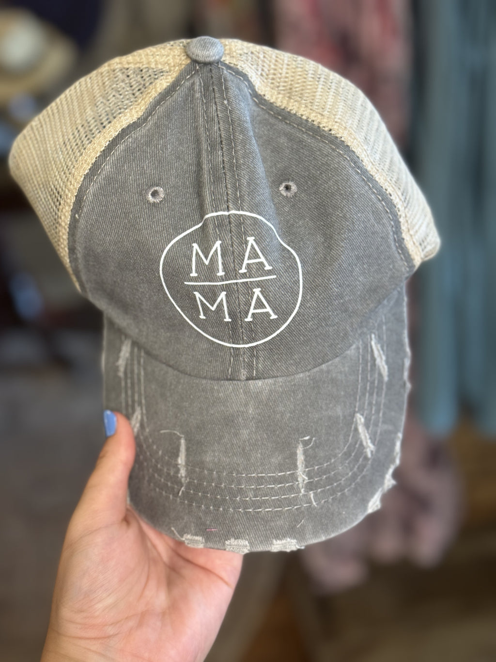 Mom Distressed Hats