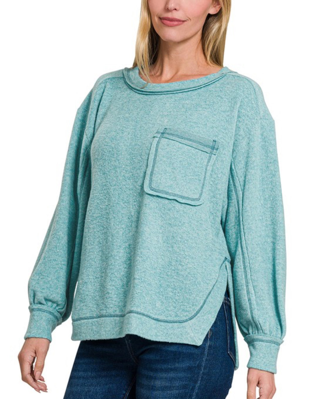 Brushed Hacchi Sweater with pocket