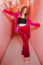 Velvet Hot Pink Trousers