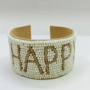 Happy Beaded Cuff Bracelet