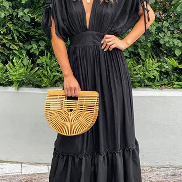 Black Kimono Maxi Dress