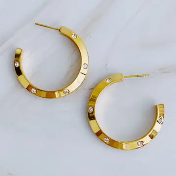 Jewel Studded Hoops