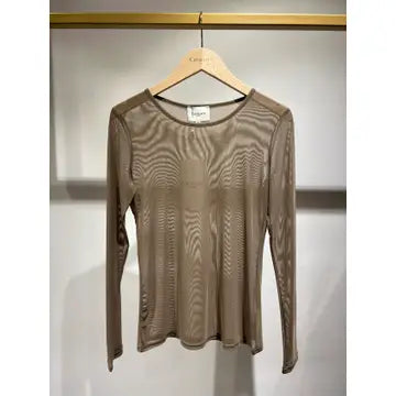 Taupe Mesh L/S Top