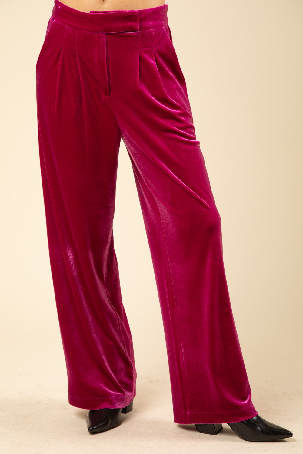 Velvet Hot Pink Trousers