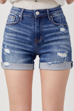 Hi-Rise Roll Up/Down Shorts