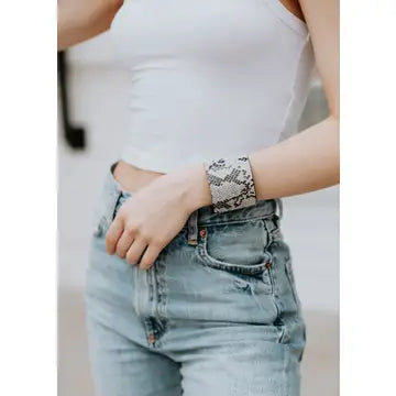 B-124 Black Snakeskin Cuff