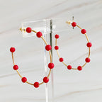 Games On Cloud Nine Hoop Earrings: Fuchsia