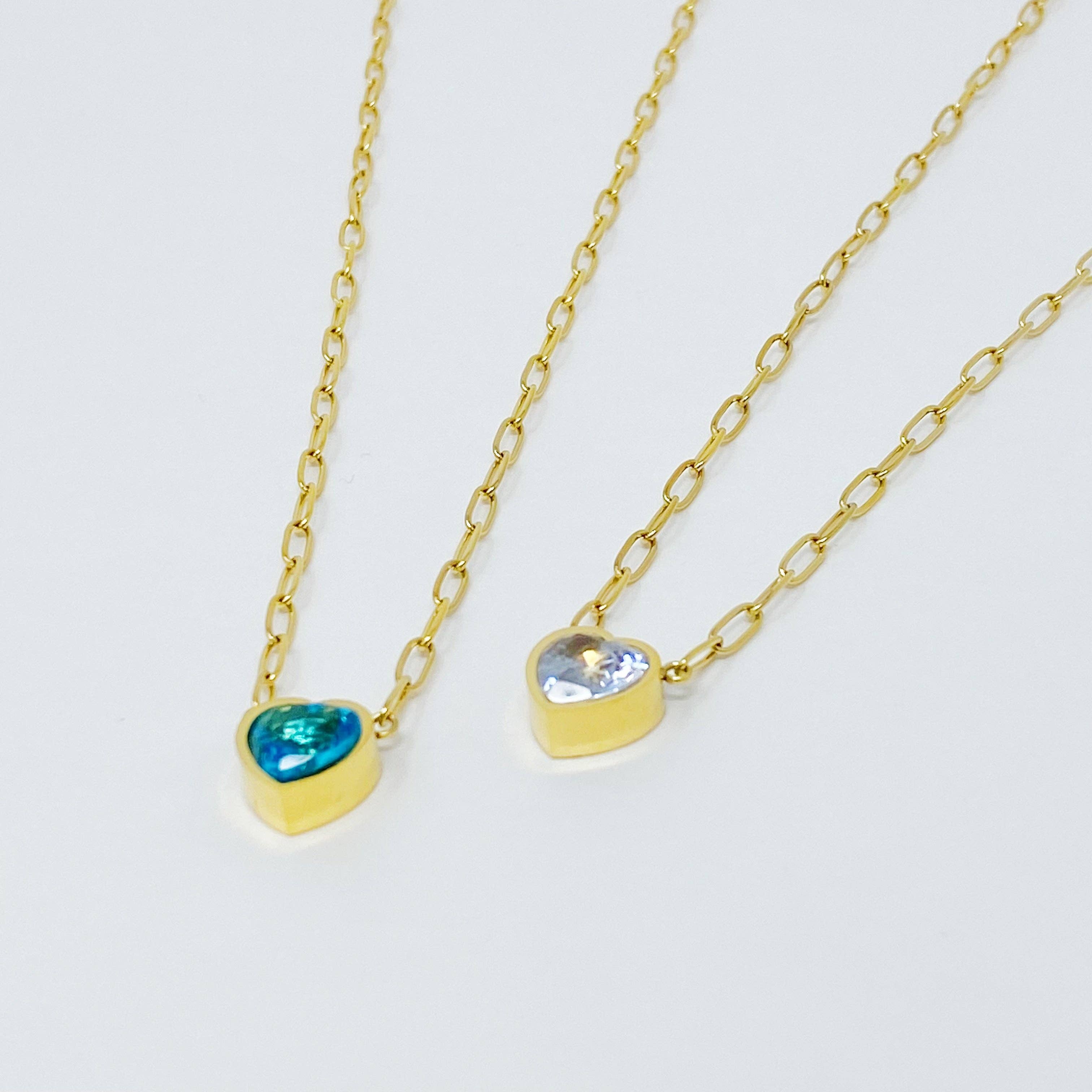 Chained To My Heart Necklace: Clear