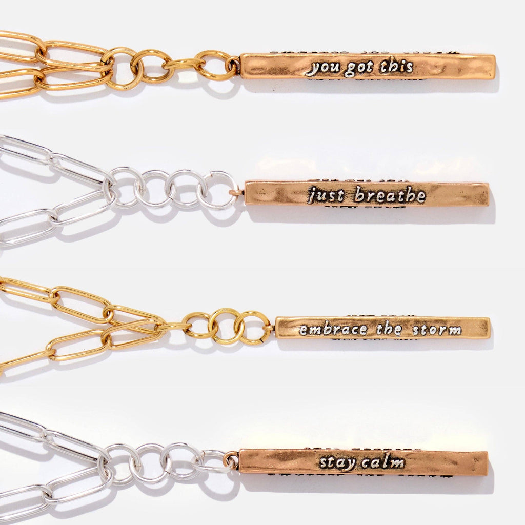 Stay Calm Klink Necklace: Silver