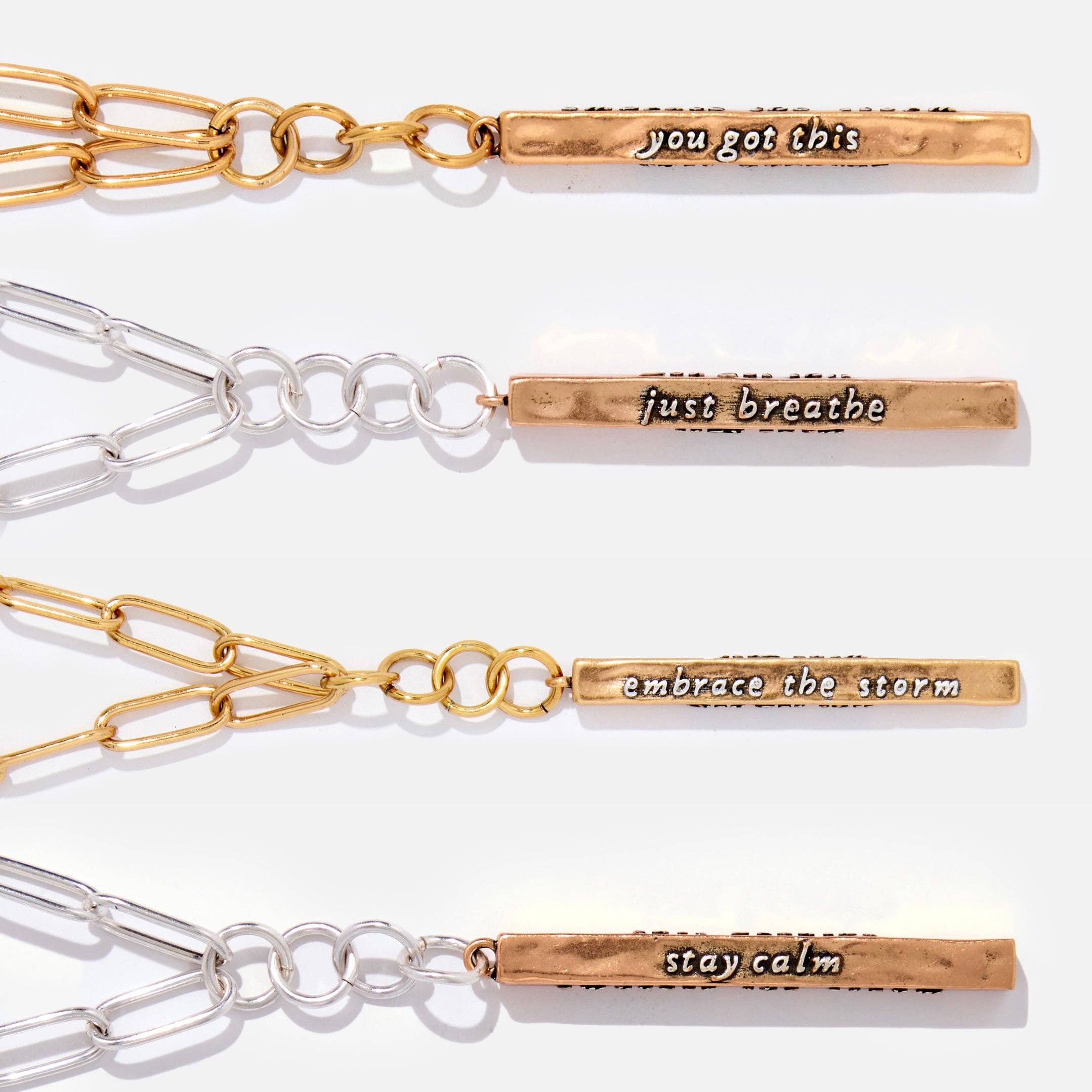 Stay Calm Klink Necklace: Silver