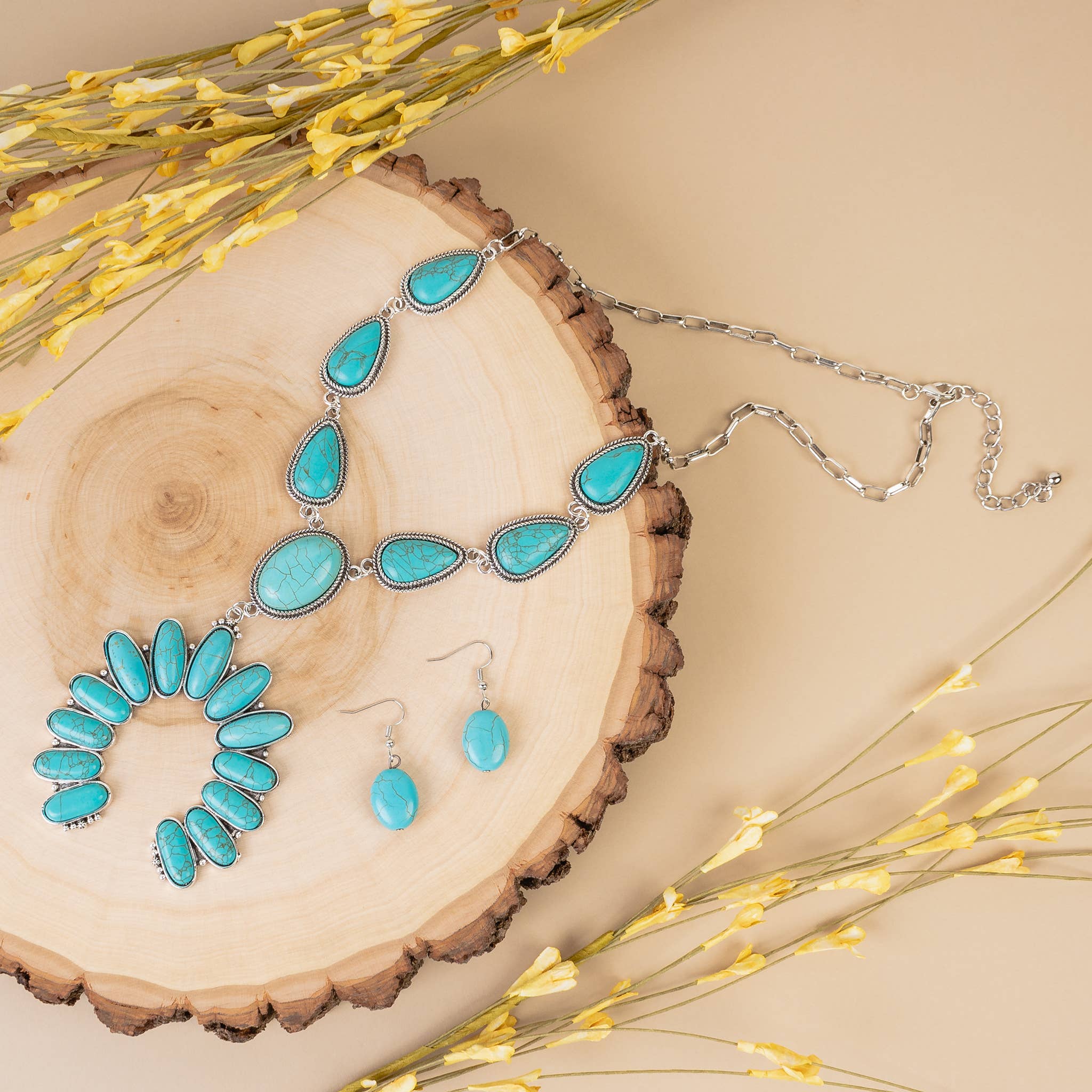 Squash Blossom Necklace: Turquoise & Silver