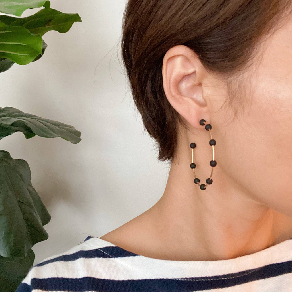 Games On Cloud Nine Hoop Earrings: Fuchsia