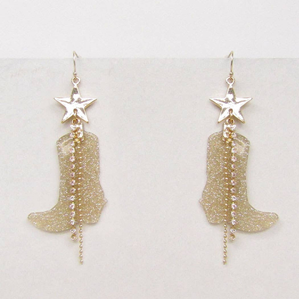 Cowboy Cowgirl Boot Drop Earrings: PKG / ONE SIZE