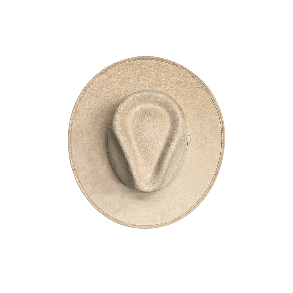 Vegan Suede Rancher Hat: Taupe